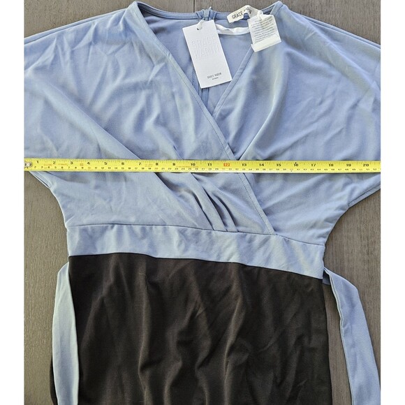 GRACE KARIN Womens Pencil Dress Flutter Sleeve Knee Length Blue Black Stretch - Picture 6 of 10